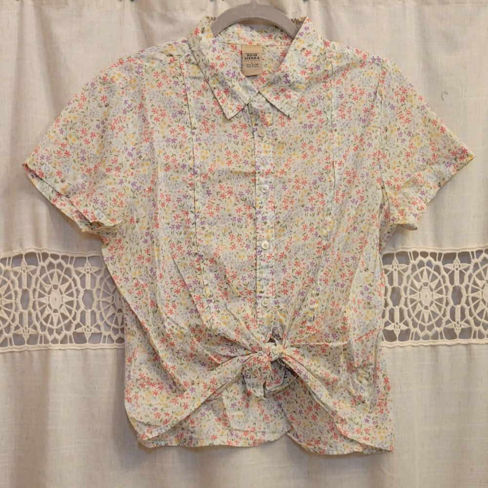 High Sierra Cotton Flower Button Down Shirt